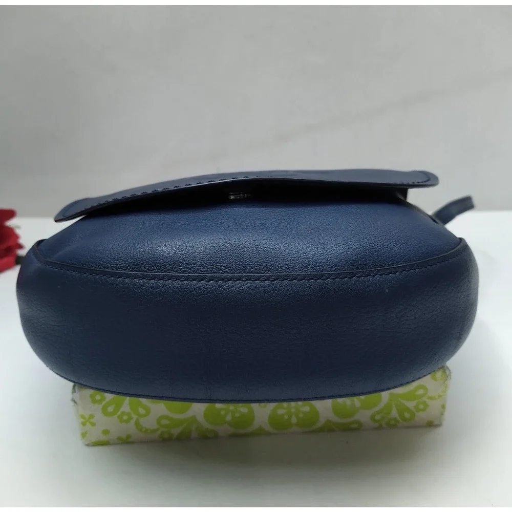 Coach Blue Leather Flap Closure Crossbody Bag